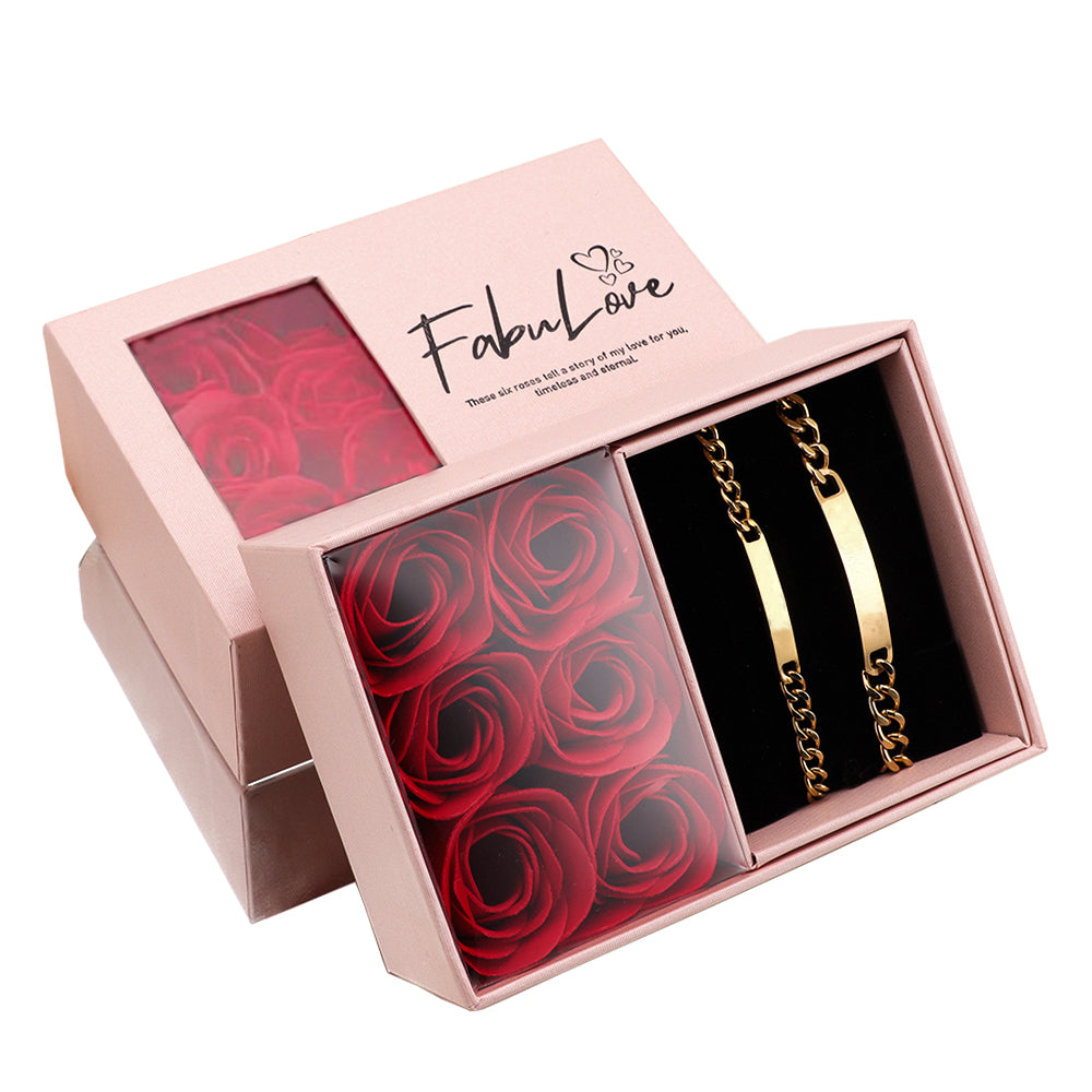 Boîte cadeau rose éternelle